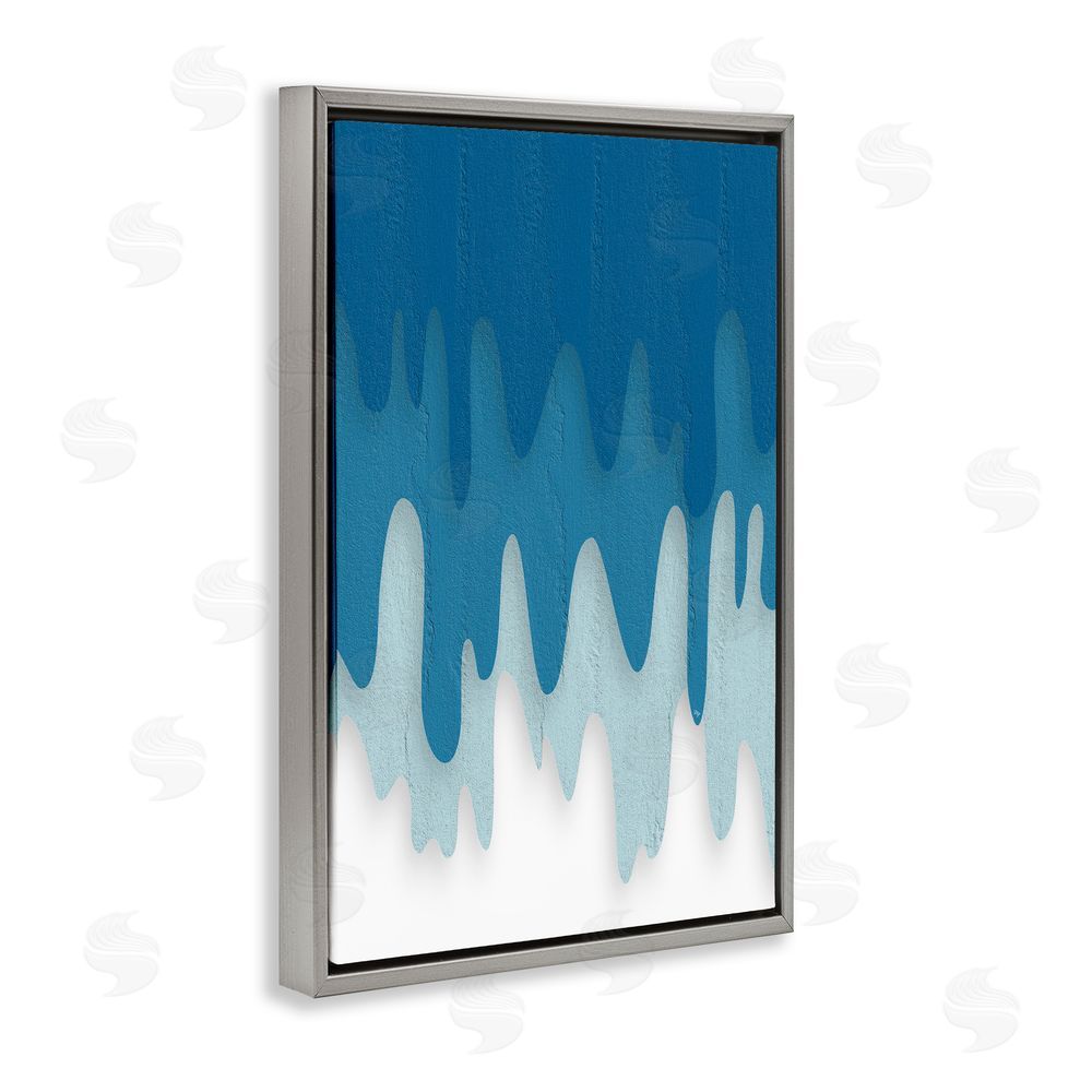 Martina Pavlova Water Wave Fluid Contour Gray Floating Frame Canvas Wall Art Print