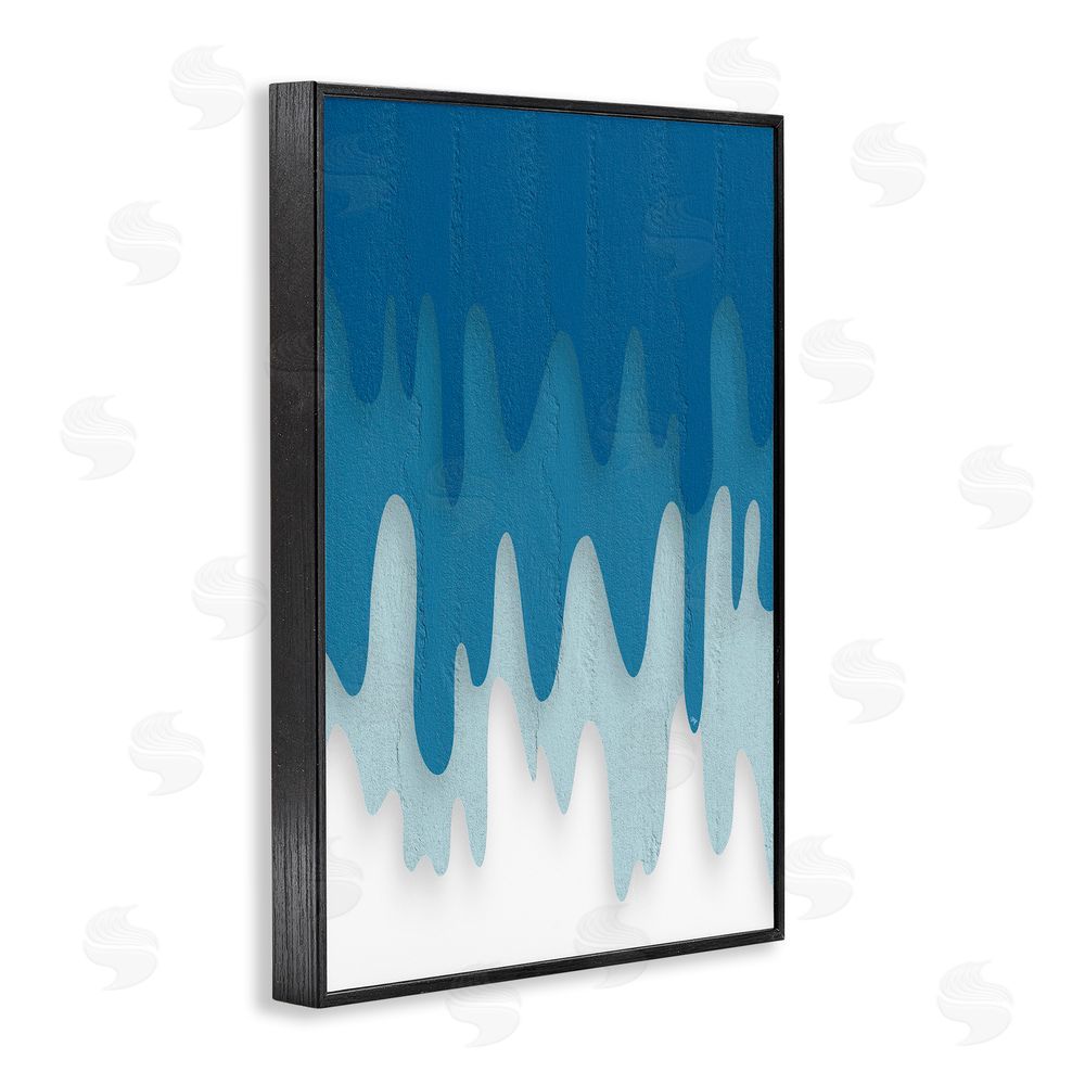 Martina Pavlova Water Wave Fluid Contour Black Framed Giclee Wall Art Print