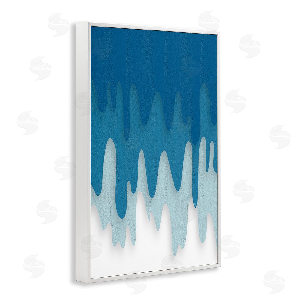 Martina Pavlova Water Wave Fluid Contour White Framed Giclee Wall Art Print