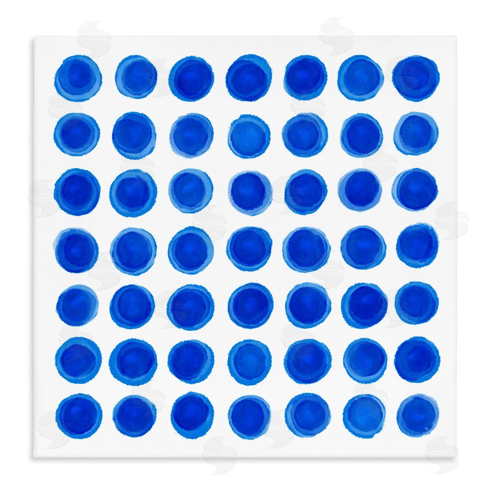 Martina Pavlova Blue Dots Uniform Pattern Stretched Canvas Wall Art Print