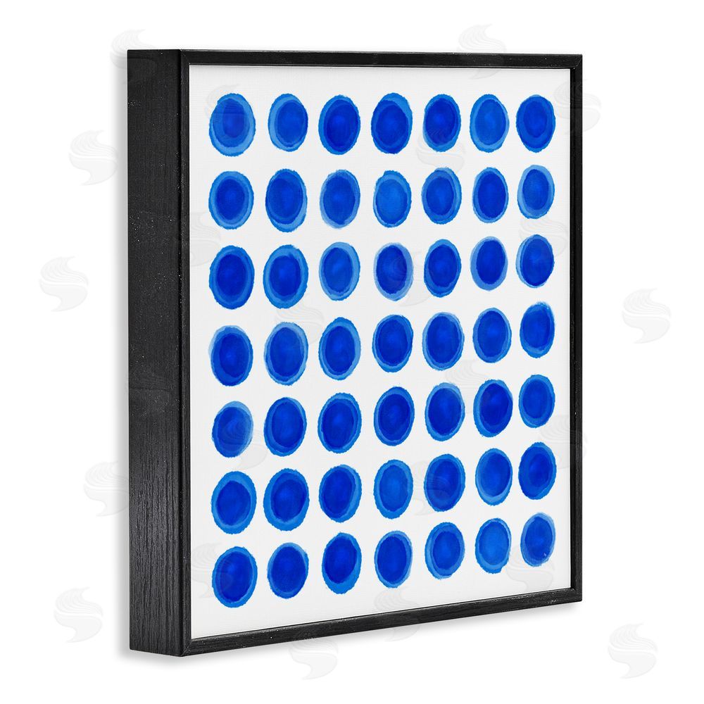 Martina Pavlova Blue Dots Uniform Pattern Black Framed Giclee Wall Art Print