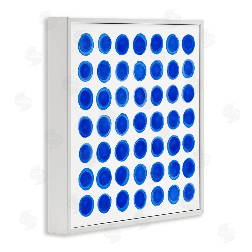 Martina Pavlova Blue Dots Uniform Pattern White Framed Giclee Wall Art Print