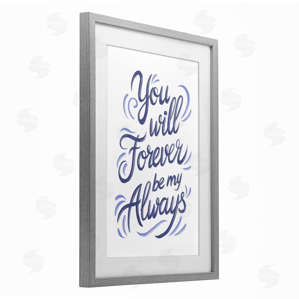 Martina Pavlova Forever Be My Always Gray Framed Print Under Glass Wall Art