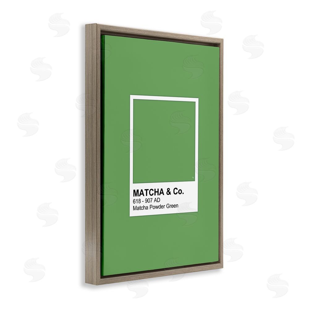 Martina Pavlova Matcha Powder Green Shade Brown Floating Frame Canvas Wall Art Print