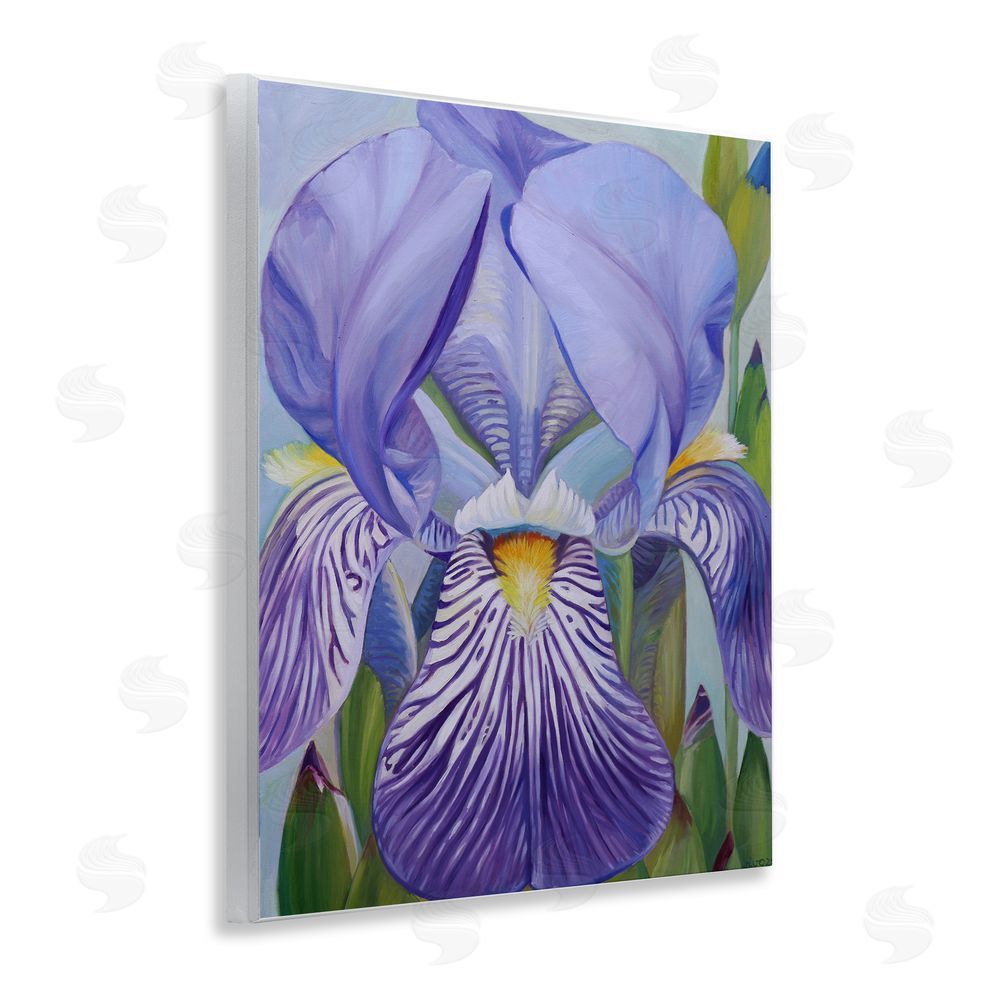 Violeta Vollmer Blooming Purple Iris Petals Wooden Wall Plaque Art Print