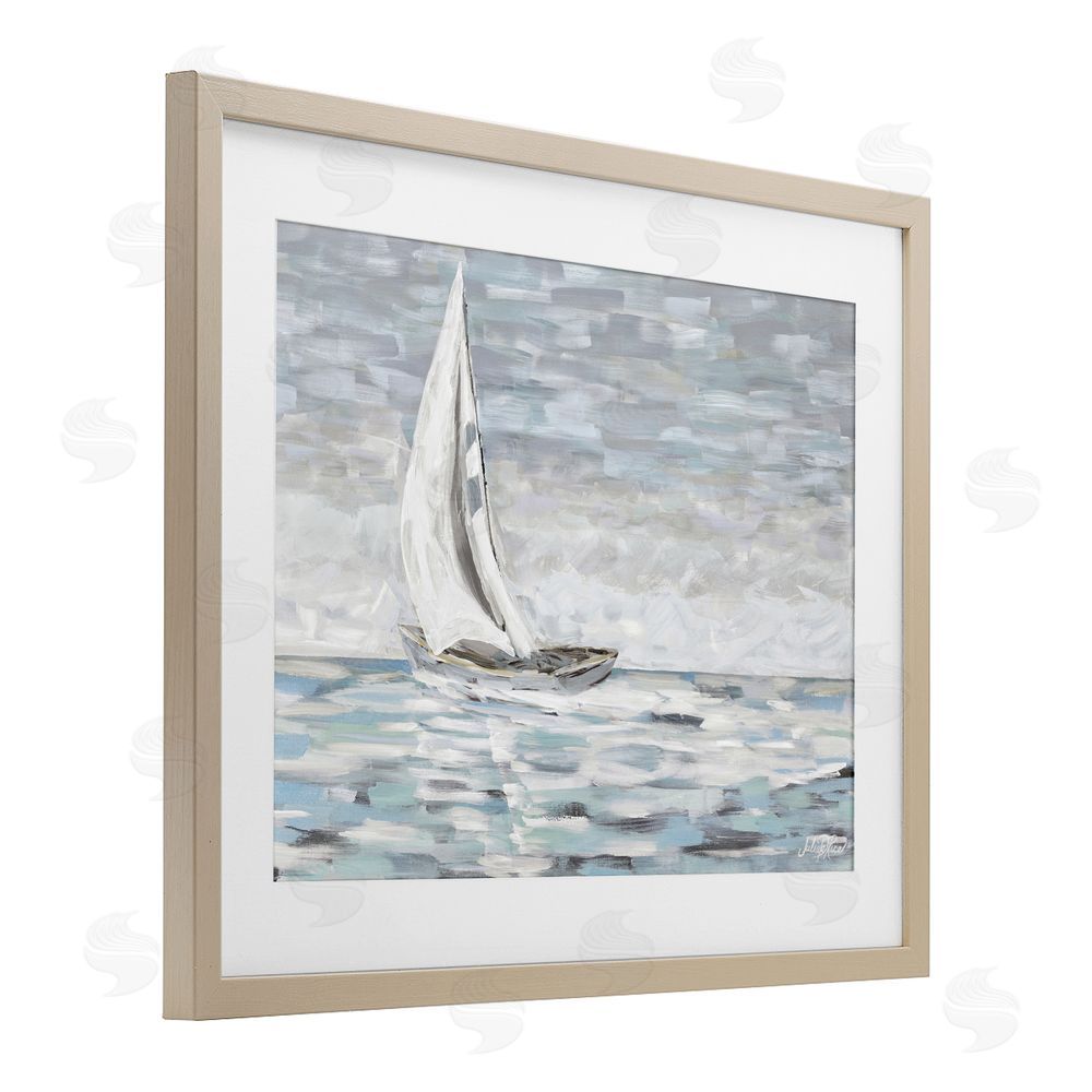 Julie DeRice Choppy Waters in Muted Tones Brown Framed Print Under Glass Wall Art