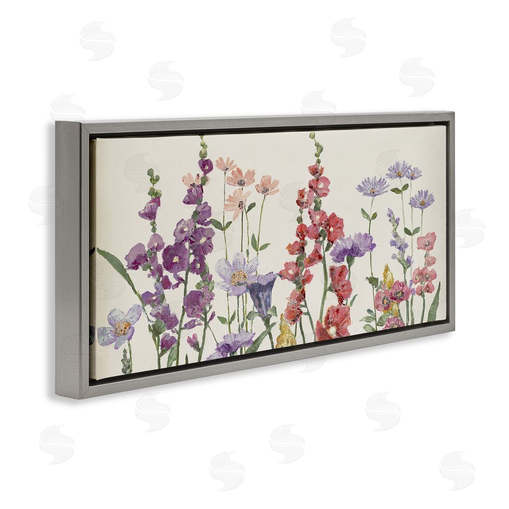 Lorenzo Collective Butterfly Garden in Vintage Tones Gray Floating Frame Canvas Wall Art Print