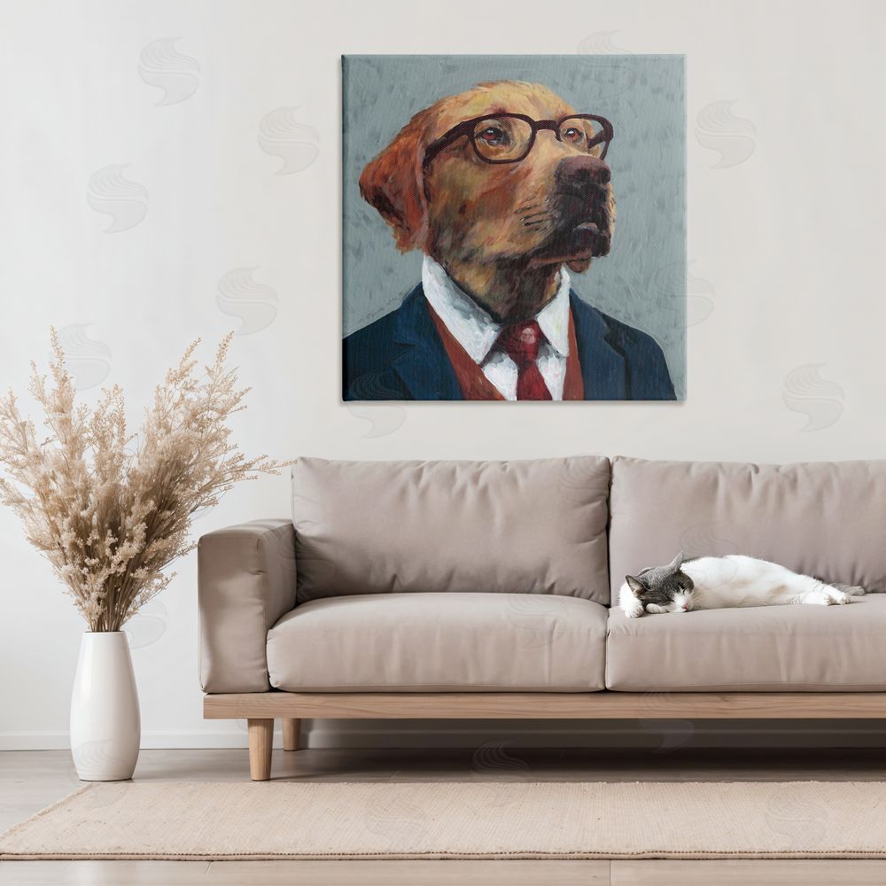 Studio Bautista Bark Kent Portrait Stretched Canvas Wall Art in Room