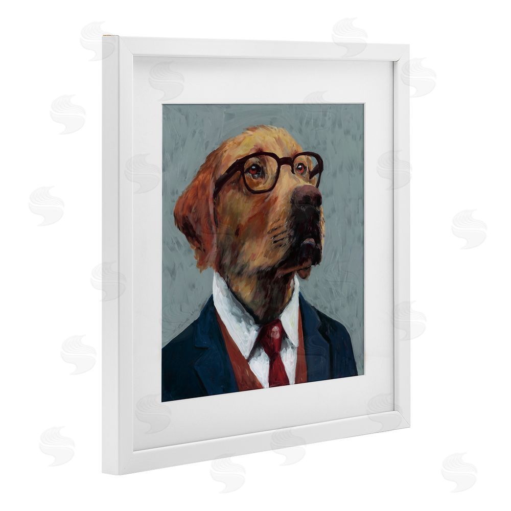Studio Bautista Bark Kent Portrait White Framed Print Under Glass Wall Art