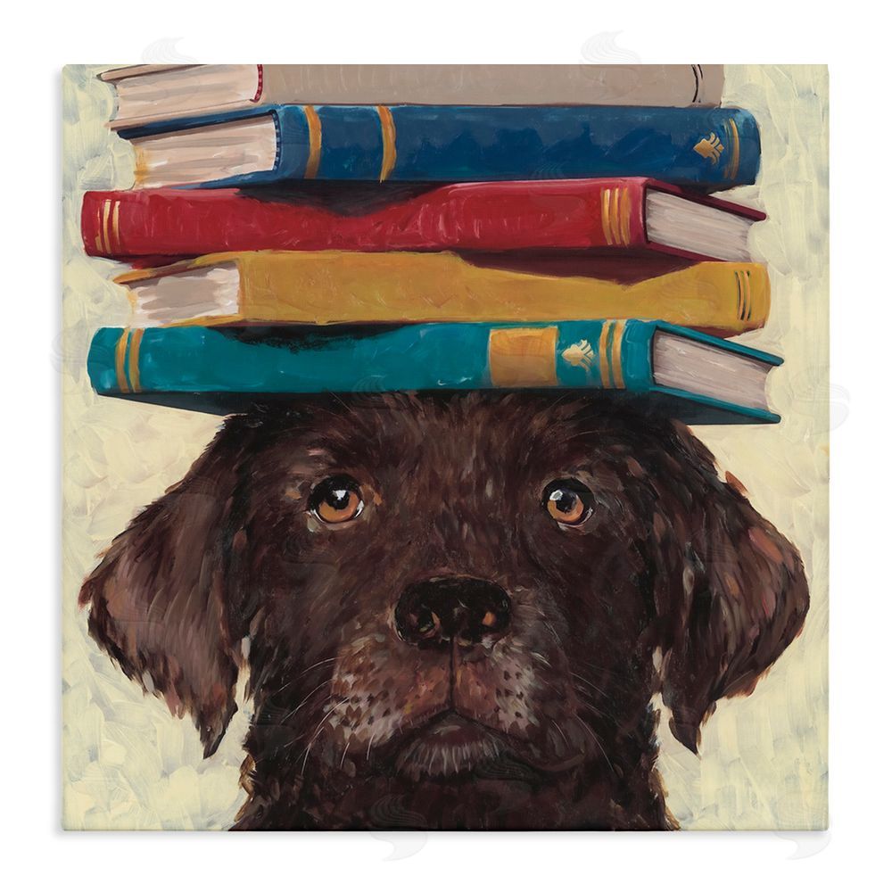 Studio Bautista Studious Abby Dog Stretched Canvas Wall Art Print