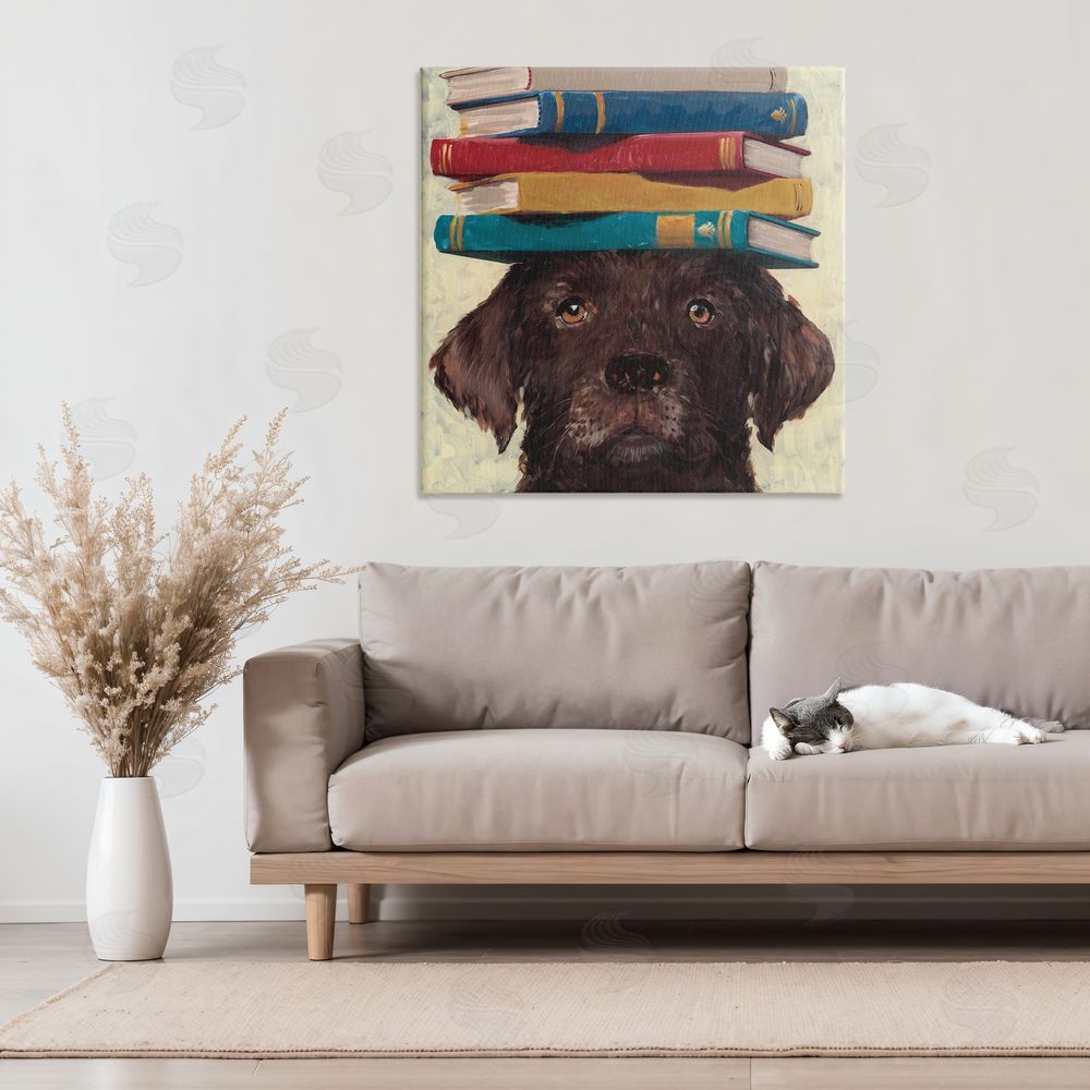 Studio Bautista Studious Abby Dog Stretched Canvas Wall Art in Room