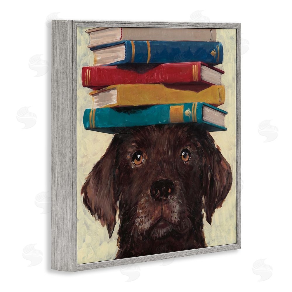 Studio Bautista Studious Abby Dog Gray Framed Giclee Wall Art Print