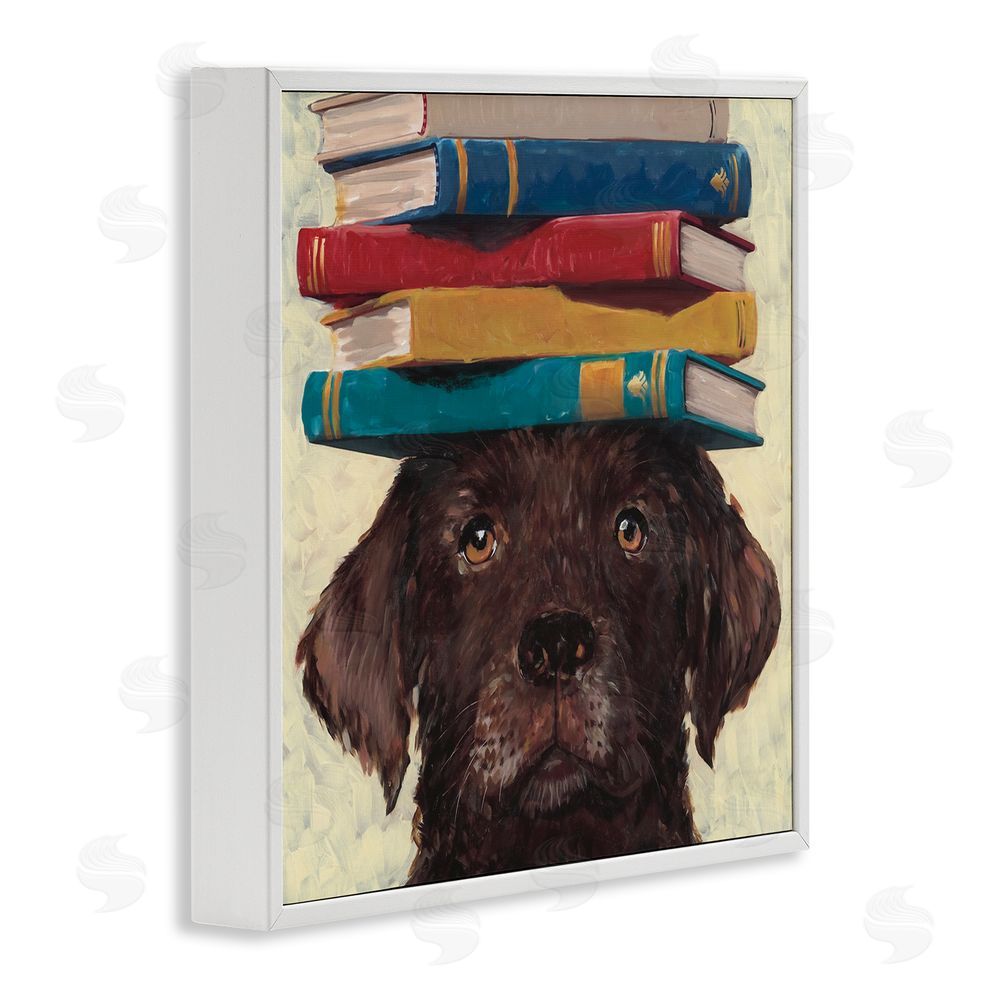 Studio Bautista Studious Abby Dog White Framed Giclee Wall Art Print