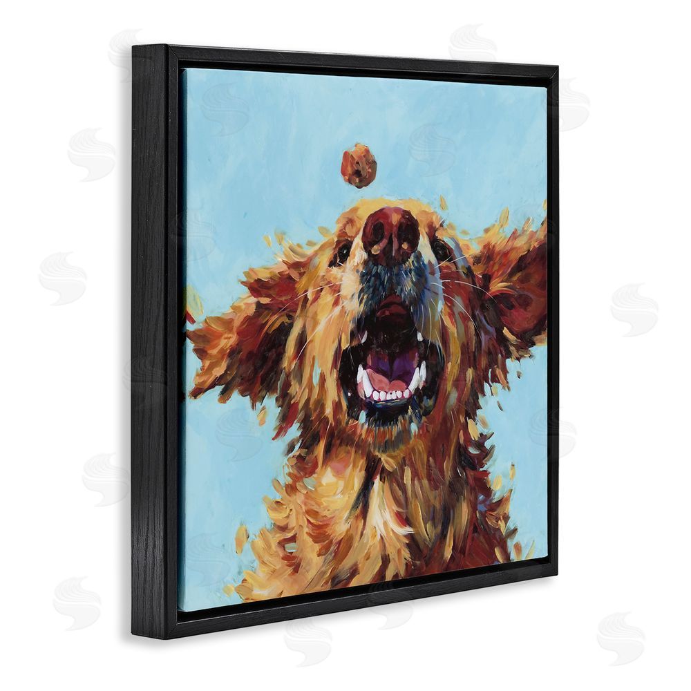 Studio Bautista Treato Loyal Dog Black Floating Frame Canvas Wall Art Print