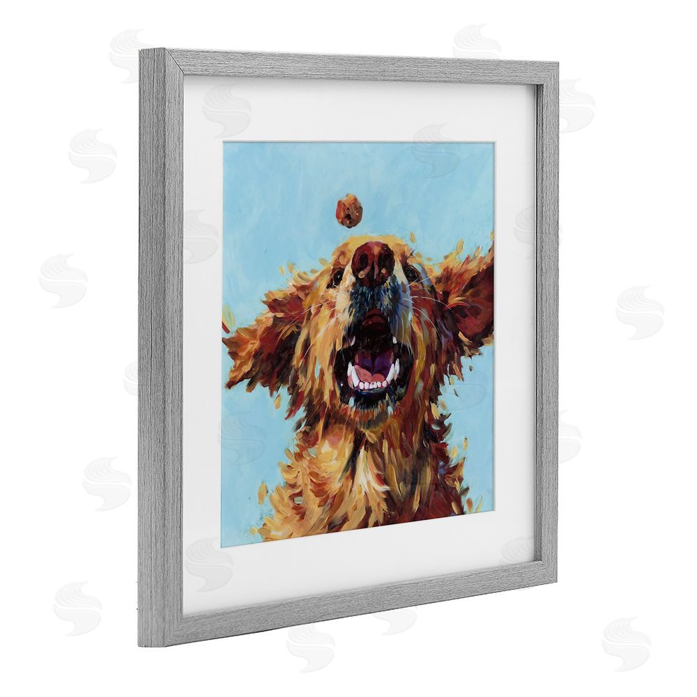 Studio Bautista Treato Loyal Dog Gray Framed Print Under Glass Wall Art