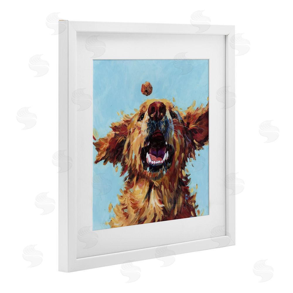 Studio Bautista Treato Loyal Dog White Framed Print Under Glass Wall Art