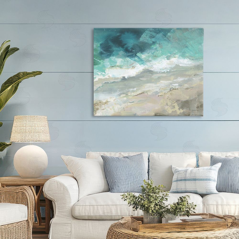 Danhui Nai Aerial Sea View Abstraction Stretched Canvas Wall Art in Room