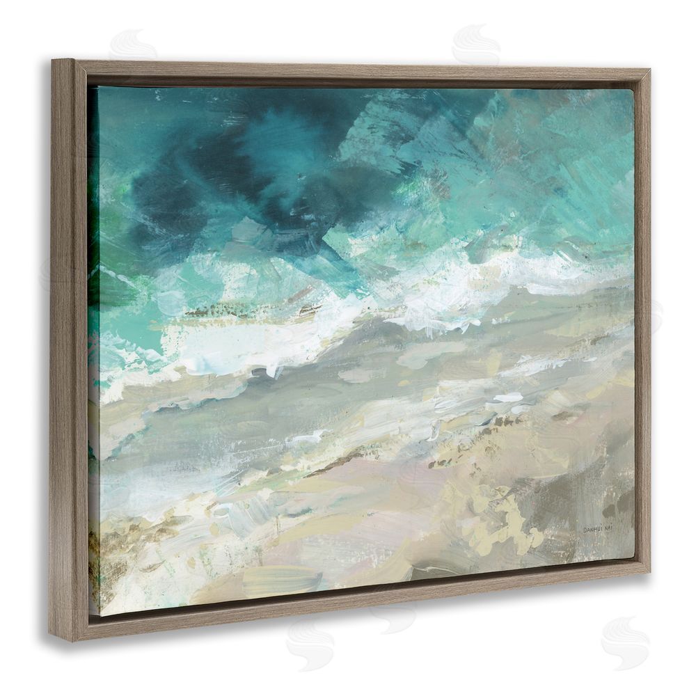Danhui Nai Aerial Sea View Abstraction Brown Floating Frame Canvas Wall Art Print