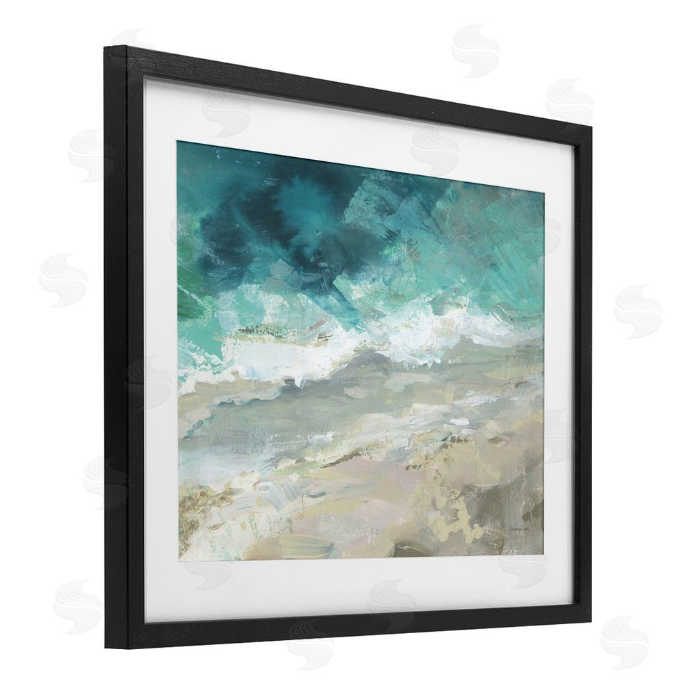 Danhui Nai Aerial Sea View Abstraction Black Framed Print Under Glass Wall Art