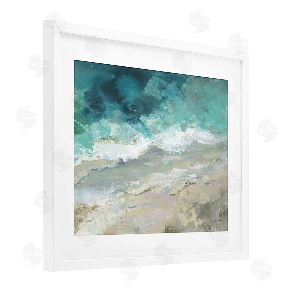 Danhui Nai Aerial Sea View Abstraction White Framed Print Under Glass Wall Art