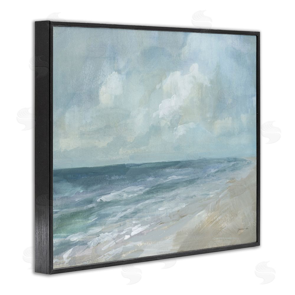 Danhui Nai Calm Beach at Dawn's Horizon Black Framed Giclee Wall Art Print