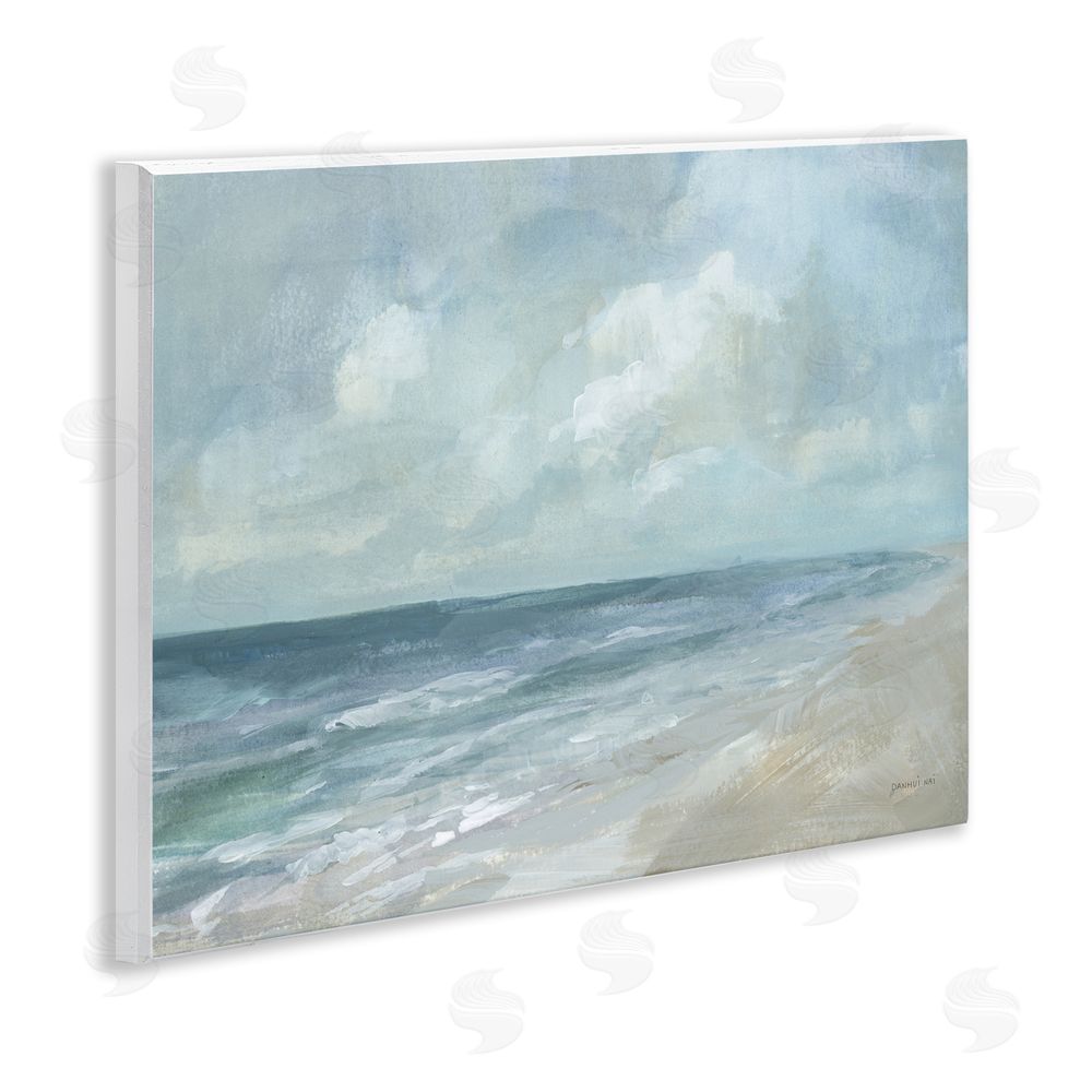 Danhui Nai Calm Beach at Dawn's Horizon Wooden Wall Plaque Art Print