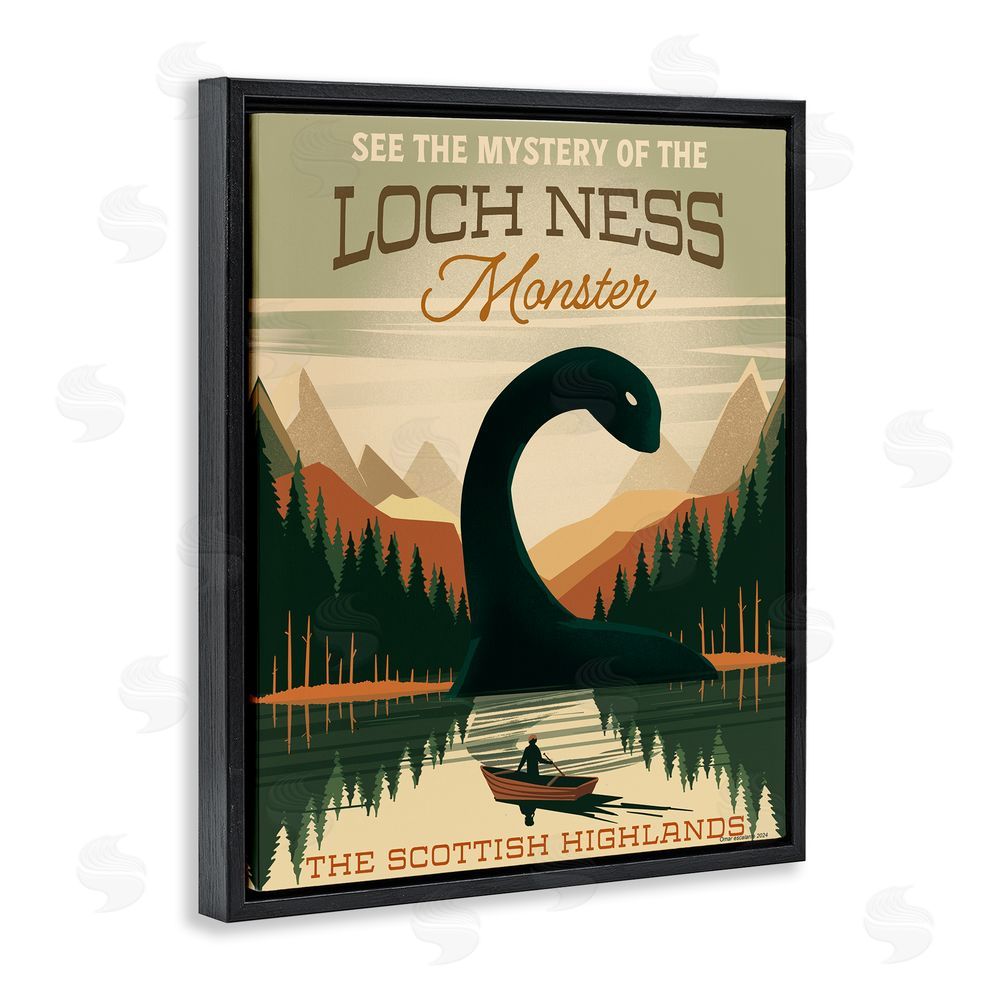 Omar Escalante Folklore Monster Tourism Black Floating Frame Canvas Wall Art Print
