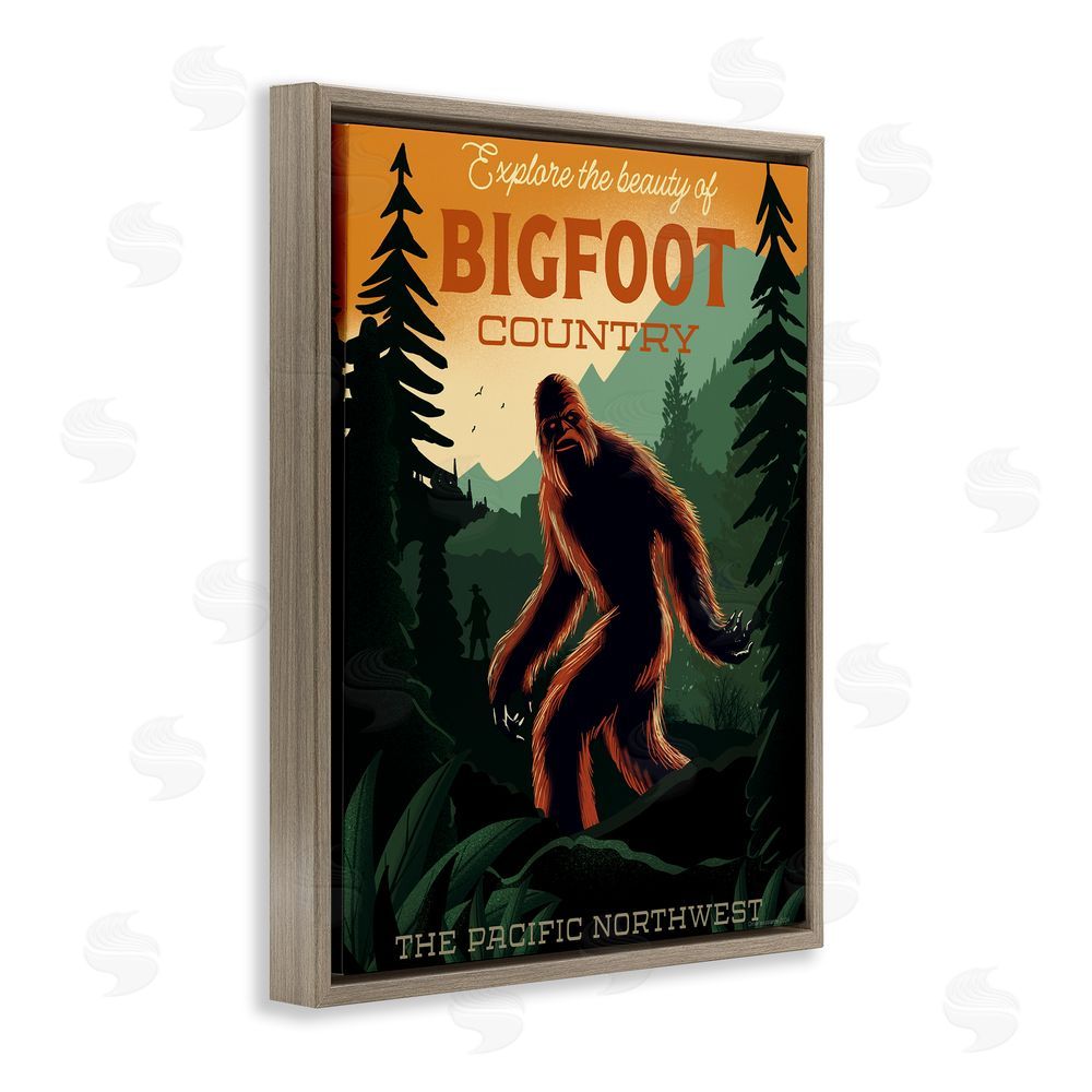 Omar Escalante Cryptid Tourism Wildlife Brown Floating Frame Canvas Wall Art Print