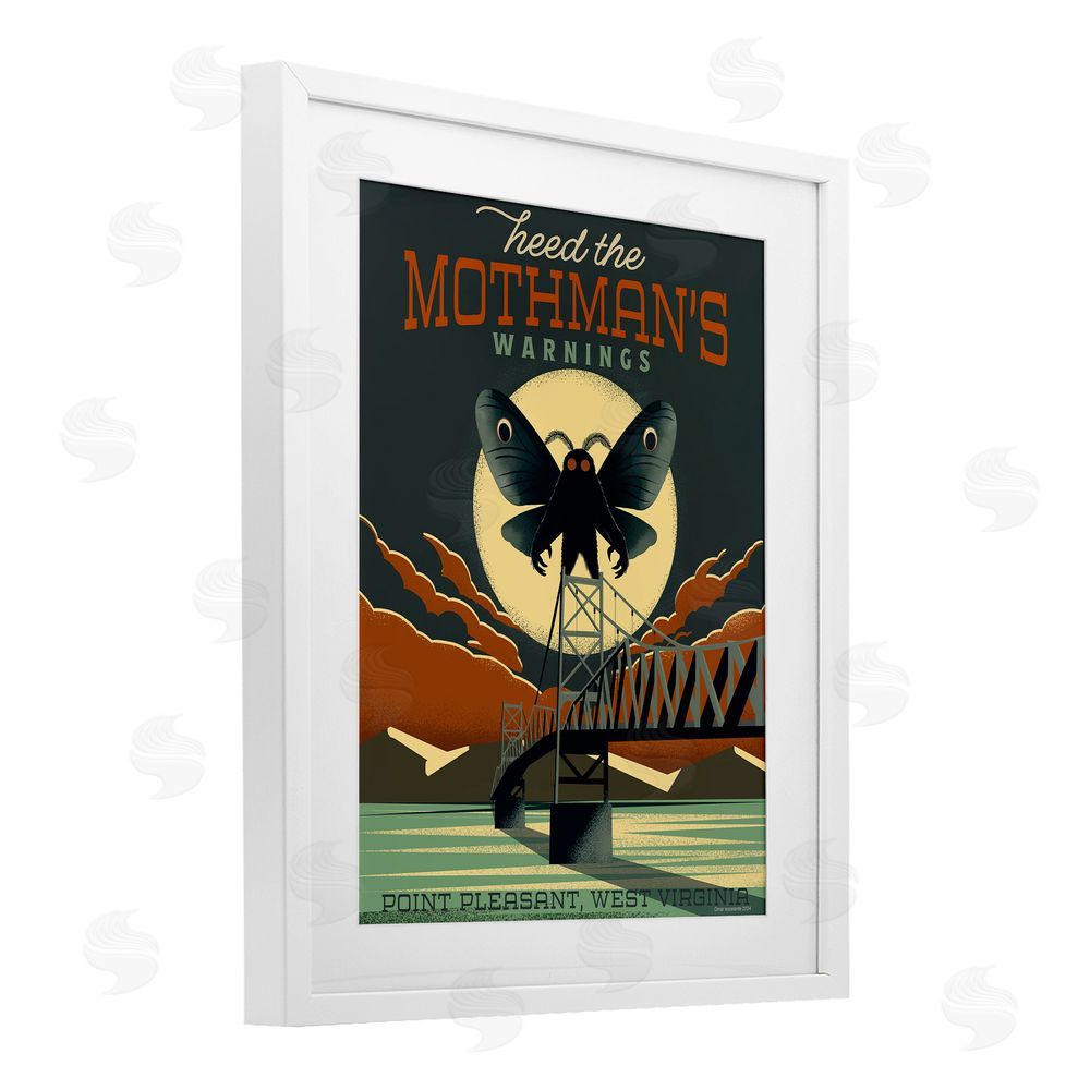 Wild Apple Cryptid Tourism West Virginia White Framed Print Under Glass Wall Art