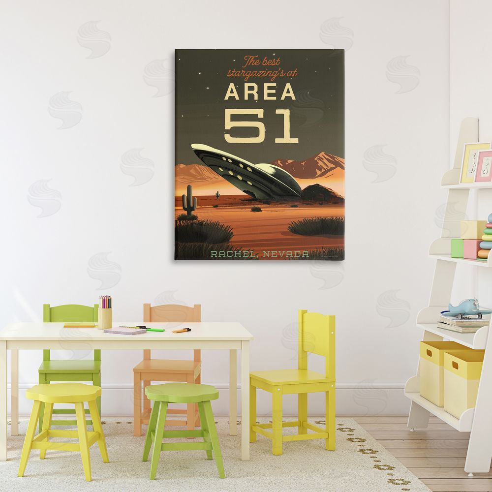 Wild Apple Stargazing Area 51 Canvas Wall Art Print in Room