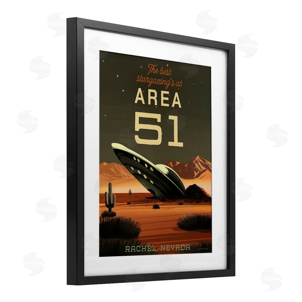Wild Apple Stargazing Area 51 Black Framed Print Under Glass Wall Art