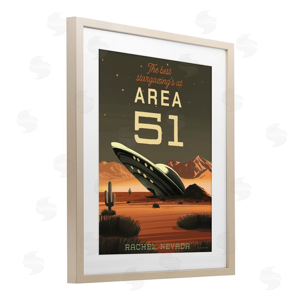Wild Apple Stargazing Area 51 Birch Framed Print Under Glass Wall Art