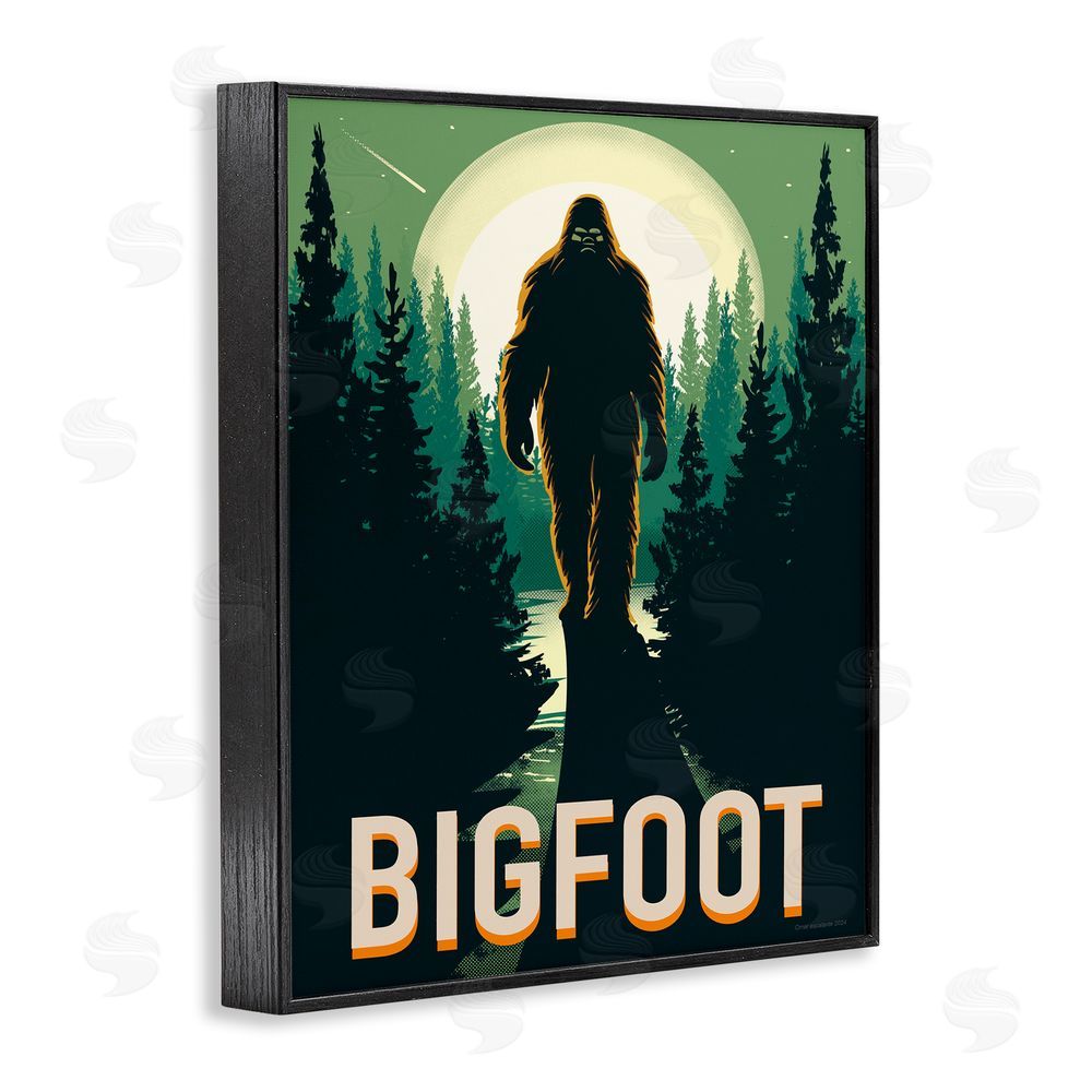 Omar Escalante Cryptid In The Woods Black Framed Giclee Wall Art Print