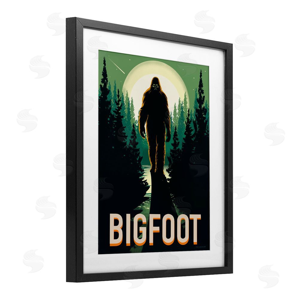 Omar Escalante Cryptid In The Woods Black Framed Print Under Glass Wall Art
