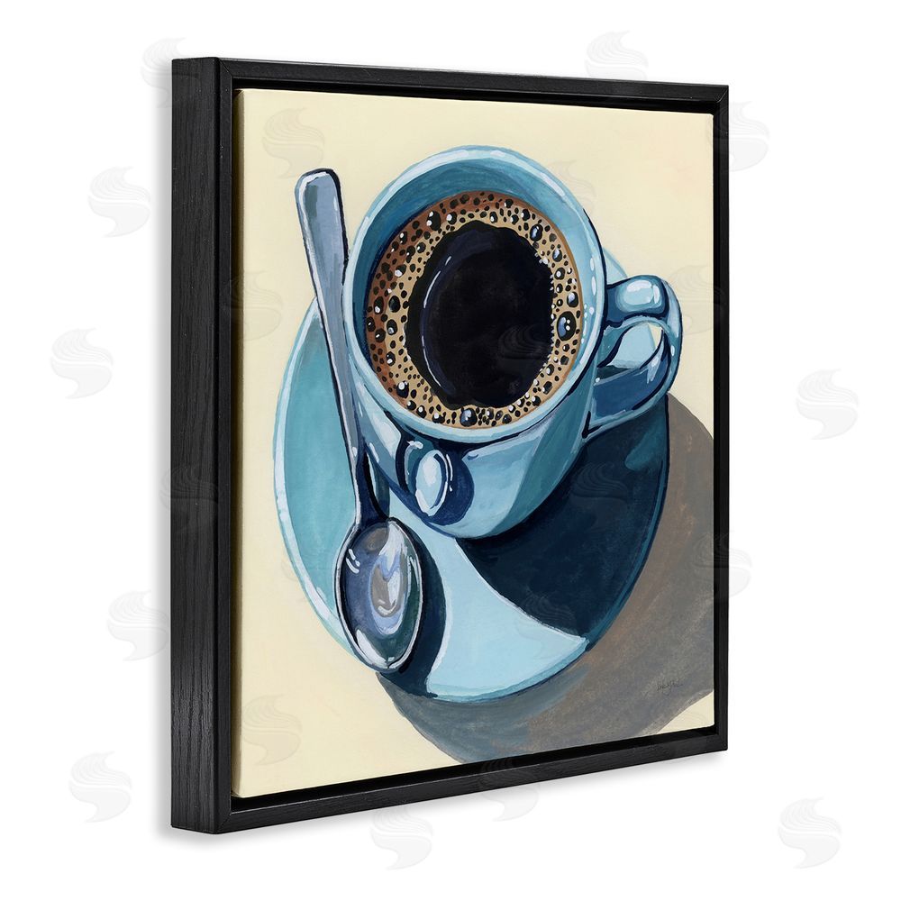 Kate Jarvik Birch Black Coffee with Crema Black Floating Frame Canvas Wall Art Print