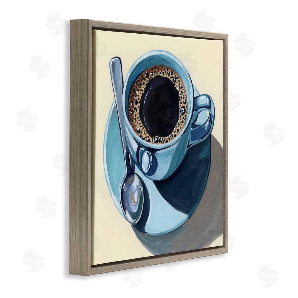 Kate Jarvik Birch Black Coffee with Crema Brown Floating Frame Canvas Wall Art Print