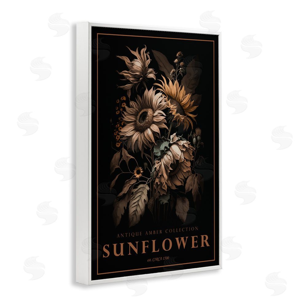 Chris Giampietro Antique Sunflower Light White Framed Giclee Wall Art Print