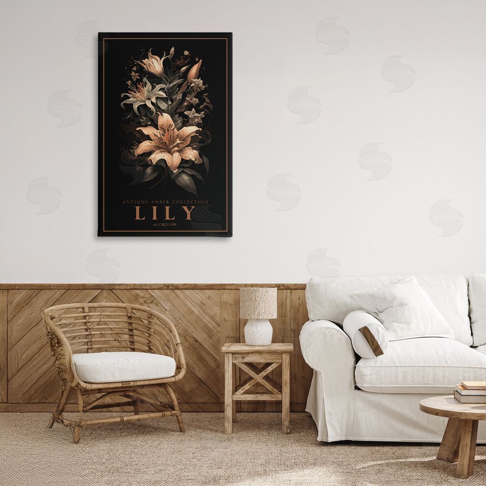 Chris Giampietro Antique Lily Light Stretched Canvas Wall Art in Room