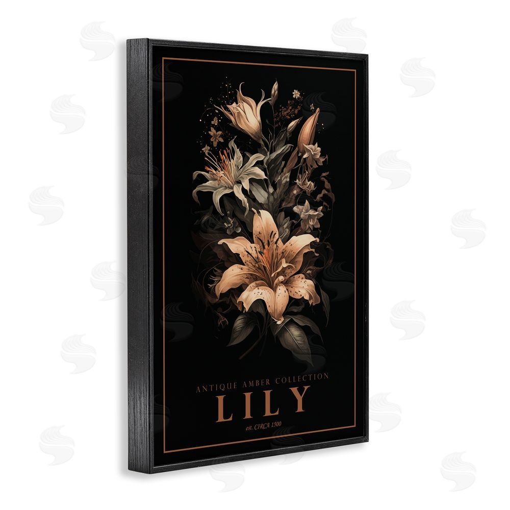 Chris Giampietro Antique Lily Light Black Framed Giclee Wall Art Print