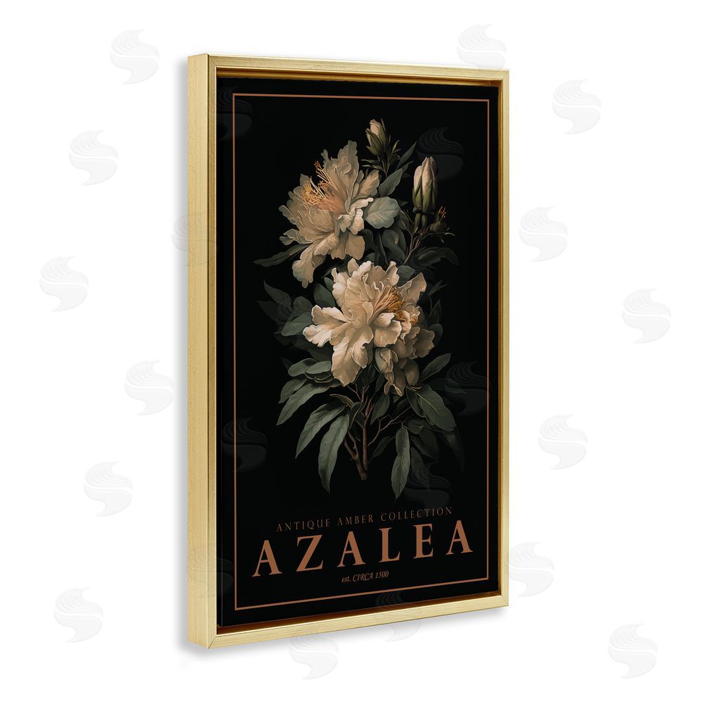 Chris Giampietro Antique Azalea Light Gold Floating Frame Canvas Wall Art Print