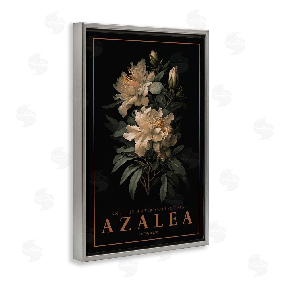 Chris Giampietro Antique Azalea Light Gray Floating Frame Canvas Wall Art Print