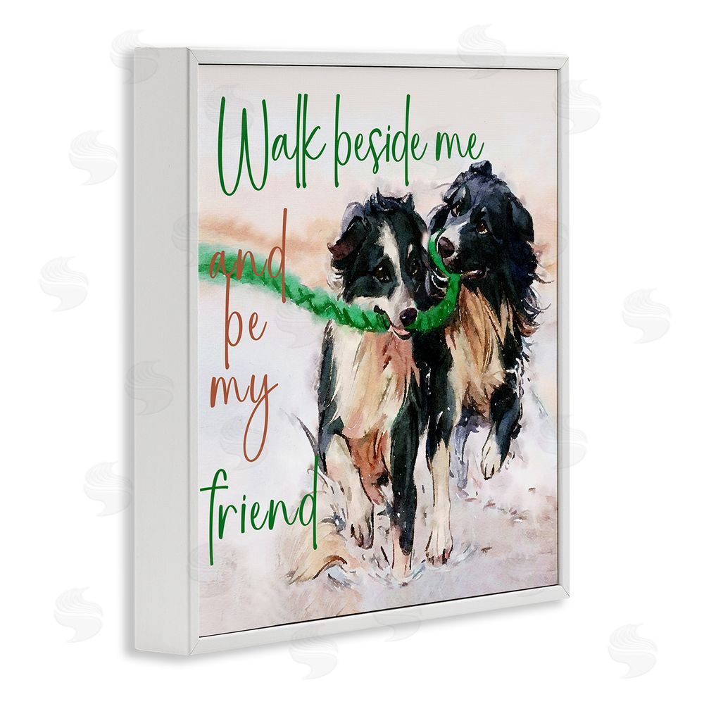 Kim Curinga Be My Friend Dog Duo White Framed Giclee Wall Art Print