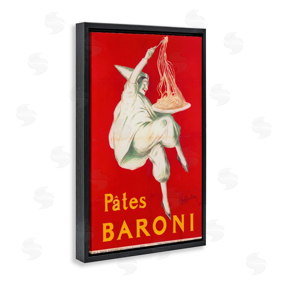 Vintage Hustle Pates Baroni Advertisement Black Floating Frame Canvas Wall Art Print