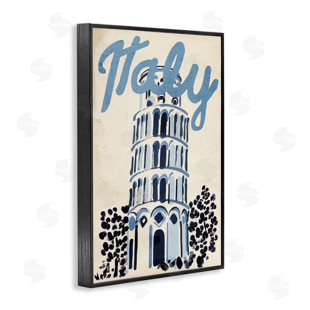 Annabelle Hall Blue & Beige Italy Travel Black Framed Giclee Wall Art Print