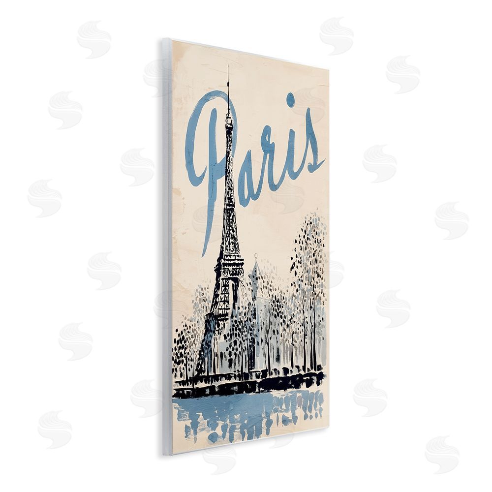 Annabelle Hall Blue & Beige Paris Travel Wall Plaque Art Print