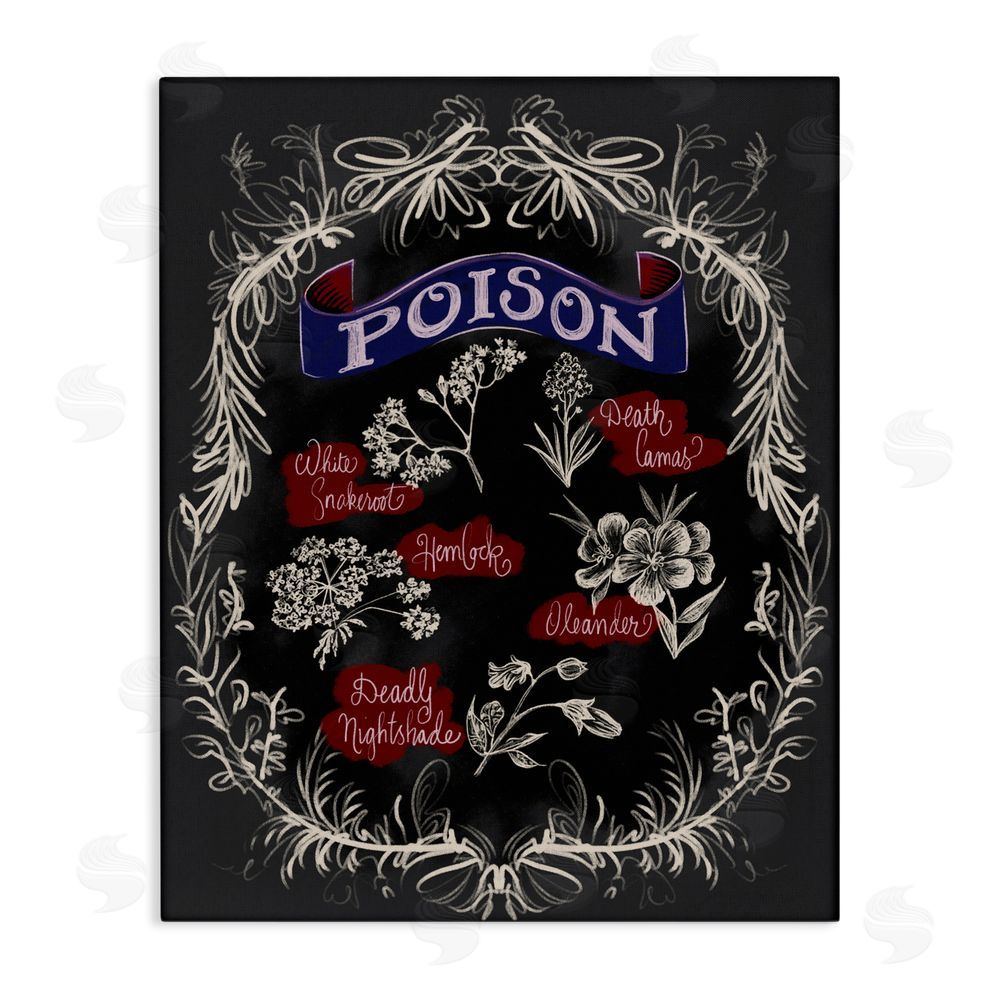 Connie Summers Spooky Poison Plants Canvas Wall Art Print