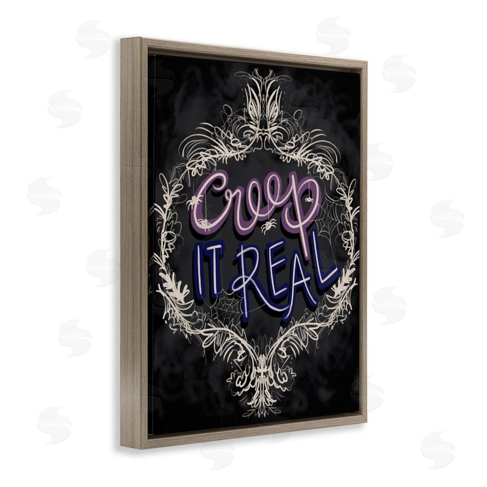 Connie Summers Vintage Creep It Real Brown Floating Frame Canvas Wall Art Print