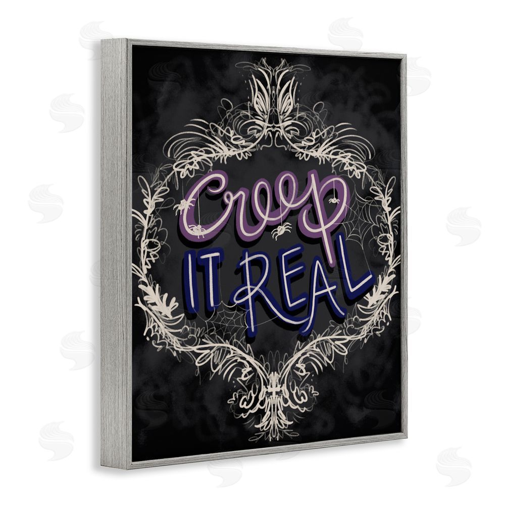 Connie Summers Vintage Creep It Real Gray Framed Giclee Wall Art Print