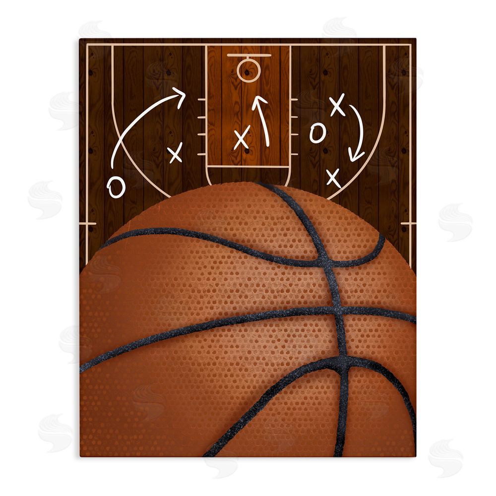 Jennifer Stith Basketball Court Tactics Stretched Canvas Wall Art Print