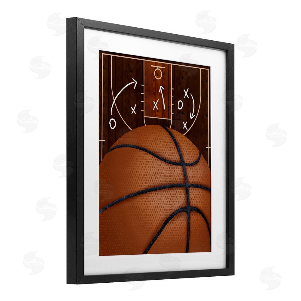 Jennifer Stith Basketball Court Tactics Black Framed Print Under Glass Wall Art